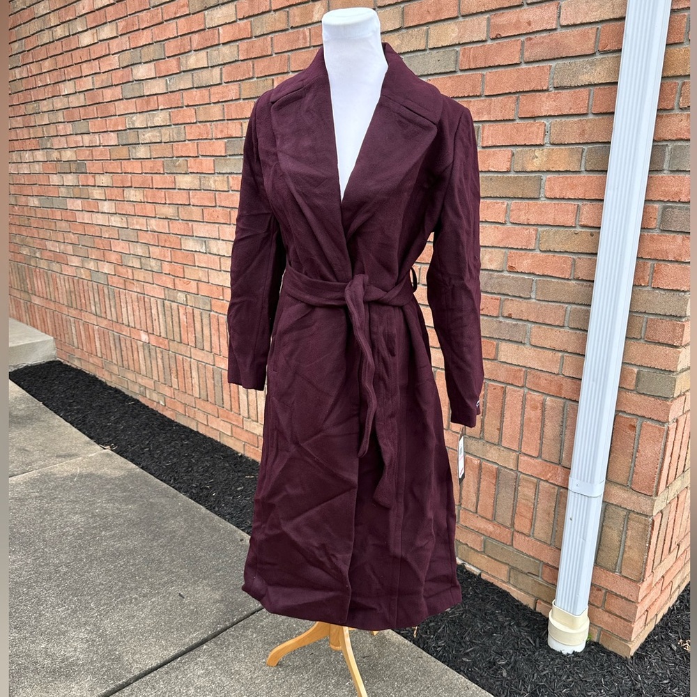 Elegant Women's Plum Pea Coat